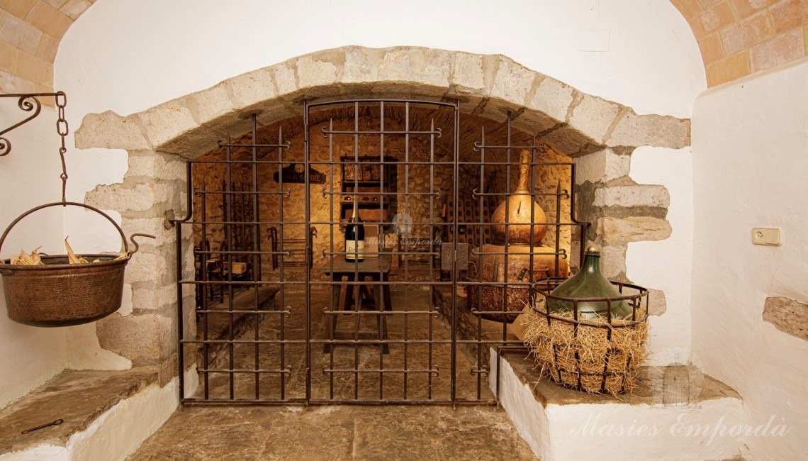 Cellar with spectacular wrought iron grille 