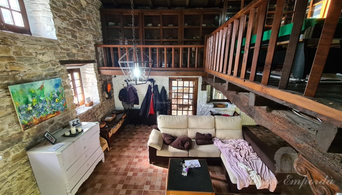 Living room with fireplace