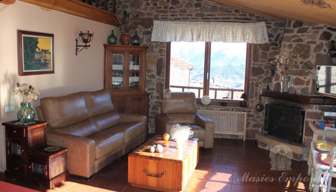 Living room with fireplace of one of the houses
