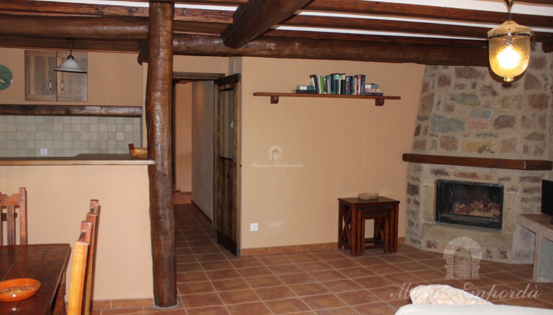 Living room with fireplace of one of the houses