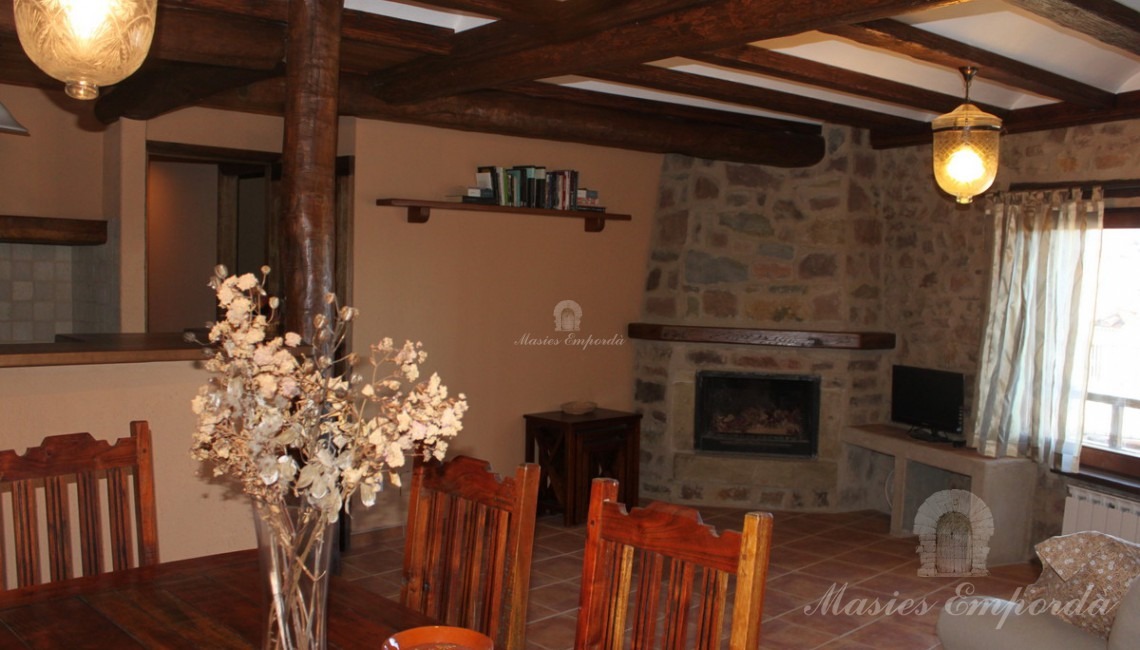 Living room with fireplace of one of the houses