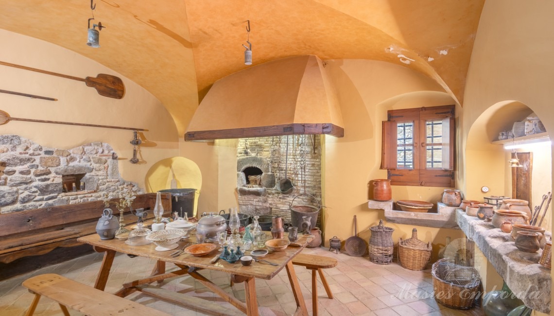 Fireplace in the farmhouse’s old kitchen