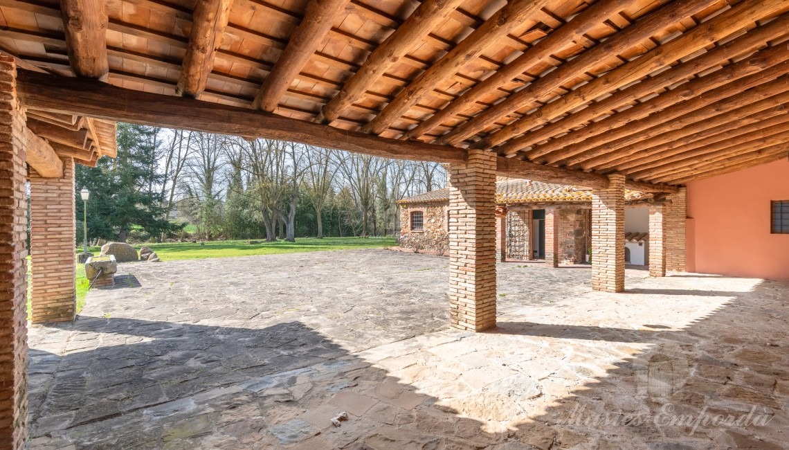 View from inside the porch adjoining the farmhouse