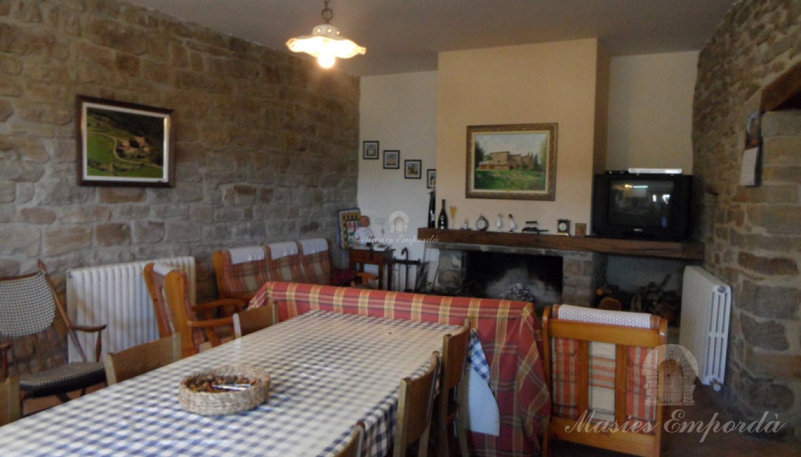 Salón comedor de la casa con chimenea 
