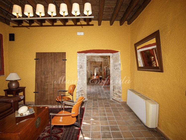 Salón con chimenea de la planta baja
