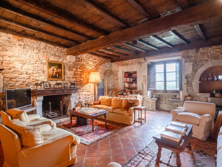 Living room with fireplace